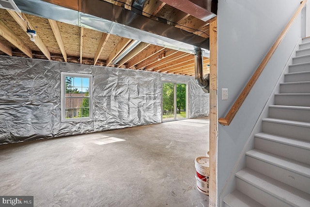 6712 Ridgecrest Rd, New Market, MD 21774 - below grade area featuring stairway