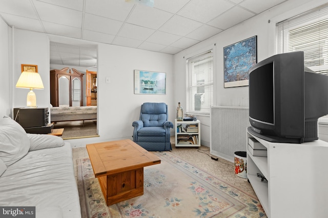 915 Stiles St, Baltimore, MD 21202 - living area featuring a paneled ceiling