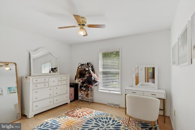 1069 Hearthstone Rd, Lancaster, PA 17603 - bedroom with light wood-style floors, a ceiling fan, and baseboards