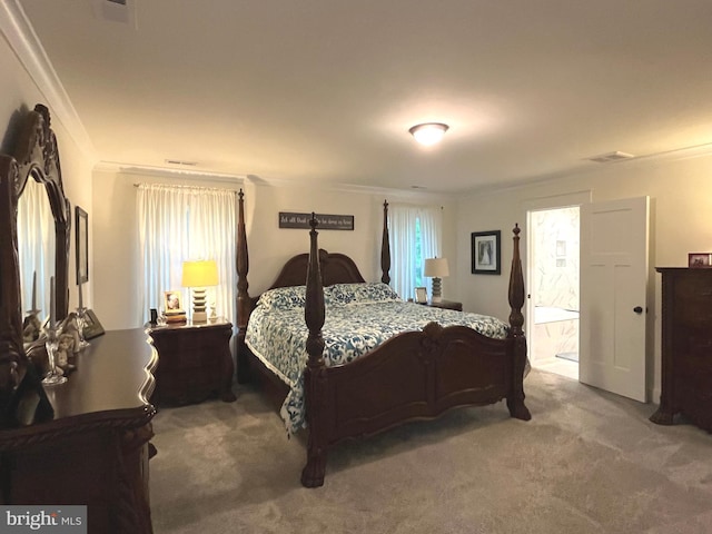 16801 Chalet Ct, Chesterfield, VA 23832 - carpeted bedroom featuring crown molding and ensuite bath