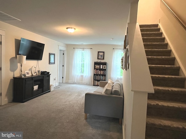 16801 Chalet Ct, Chesterfield, VA 23832 - carpeted living room with stairway