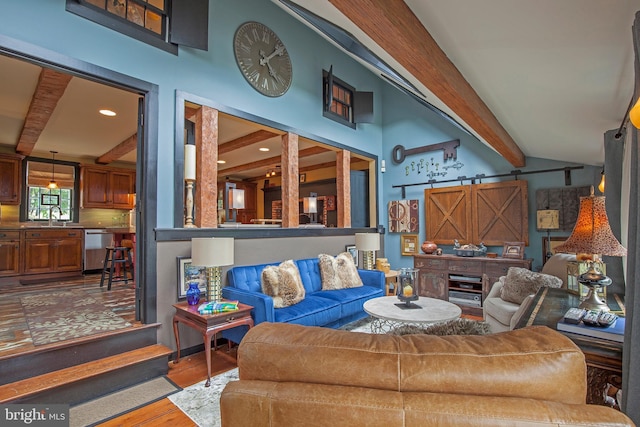 1249 Pebble Hill Rd, Doylestown, PA 18901 - living area with wood finished floors and recessed lighting