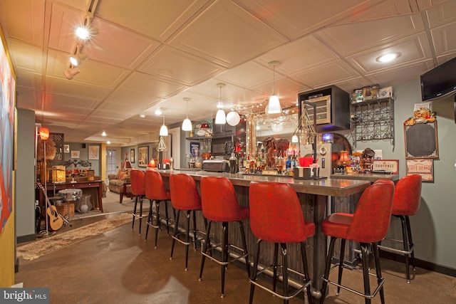 1249 Pebble Hill Rd, Doylestown, PA 18901 - community bar area with concrete floors and an ornate ceiling