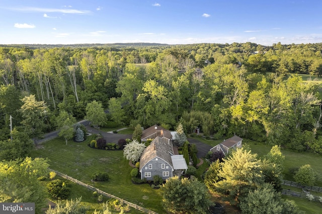 1249 Pebble Hill Rd, Doylestown, PA 18901 - aerial view of property and surrounding area featuring a heavily wooded area