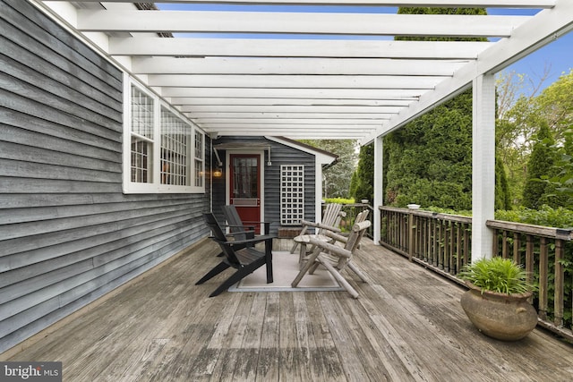 1249 Pebble Hill Rd, Doylestown, PA 18901 - wooden deck featuring a pergola
