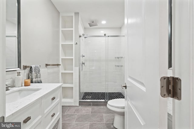 6210 Clearview St, Philadelphia, PA 19138 - full bath with a shower stall, toilet, vanity, and recessed lighting