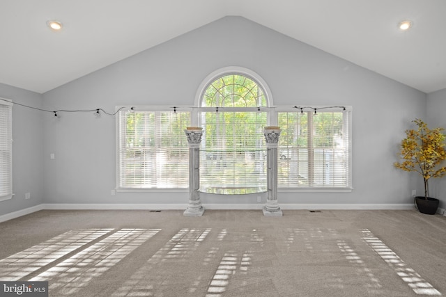 2 Jessica Ct, Tabernacle, NJ 08088 - unfurnished room with vaulted ceiling, carpet floors, baseboards, and recessed lighting