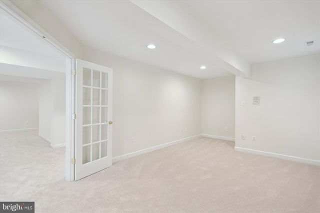 14908 Little Bennett Dr, Clarksburg, MD 20871 - spare room with light colored carpet, recessed lighting, and baseboards