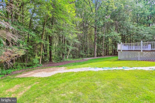 14908 Little Bennett Dr, Clarksburg, MD 20871 - view of green lawn with a deck and a view of trees