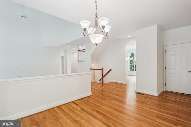 14908 Little Bennett Dr, Clarksburg, MD 20871 - bonus room featuring light wood-style floors, a chandelier, baseboards, and recessed lighting