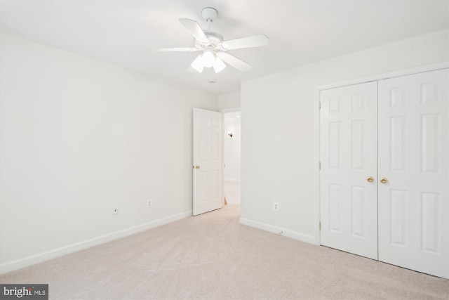 14908 Little Bennett Dr, Clarksburg, MD 20871 - unfurnished bedroom featuring carpet floors, a closet, baseboards, and a ceiling fan