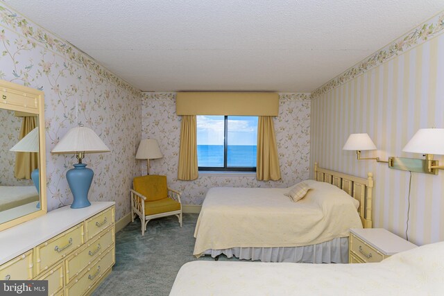 2901 Atlantic Ave Unit 404, Ocean City, MD 21842 - bedroom with dark carpet and a textured ceiling