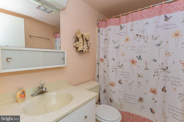 2901 Atlantic Ave Unit 404, Ocean City, MD 21842 - full bath with toilet, vanity, and a shower with shower curtain