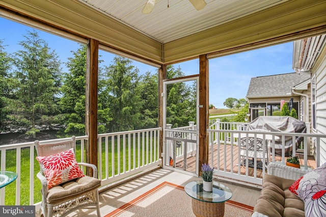 43 Triple Crown Dr Unit 441, Taneytown, MD 21787 - sunroom with a ceiling fan