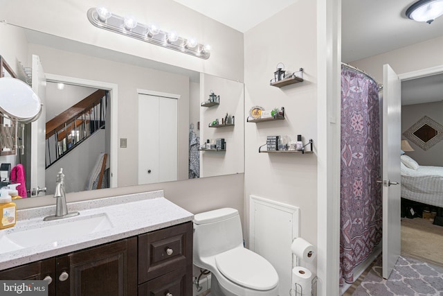70302 Delaire Landing Rd Unit 302, Philadelphia, PA 19114 - full bathroom with vanity, toilet, curtained shower, and connected bathroom