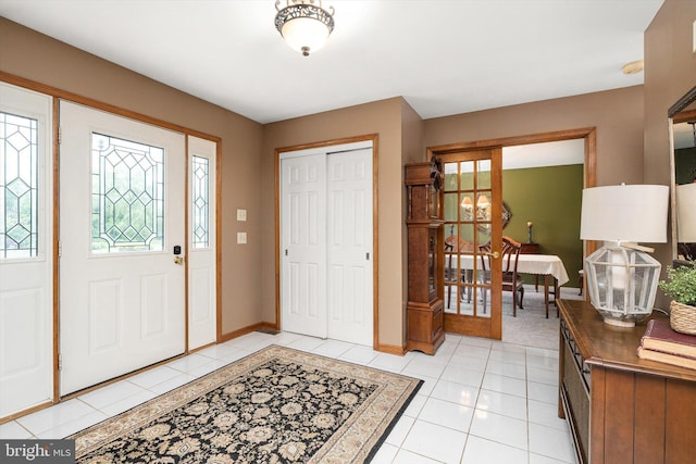 124 Kirschling Dr, Woolwich Twp, NJ 08085 - foyer with light tile patterned floors and baseboards