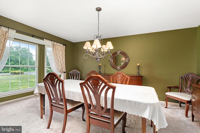 124 Kirschling Dr, Woolwich Twp, NJ 08085 - dining area featuring light carpet and a chandelier