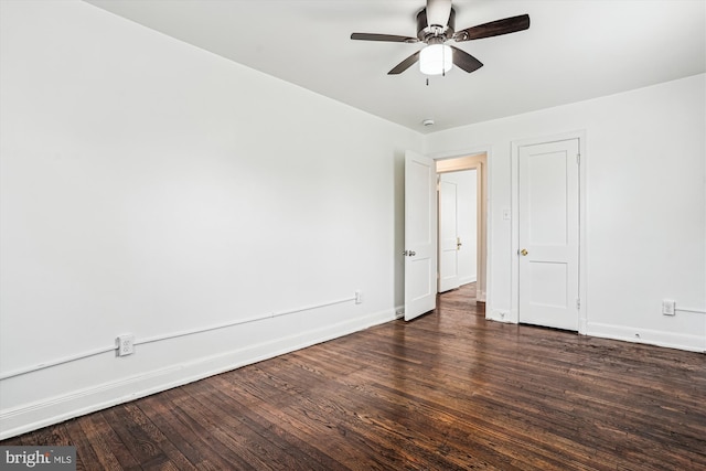 2425 E St NE, Washington, DC 20002 - spare room with a ceiling fan, wood finished floors, and baseboards