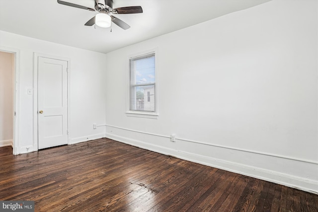 2425 E St NE, Washington, DC 20002 - spare room with baseboards, dark wood-style flooring, and ceiling fan