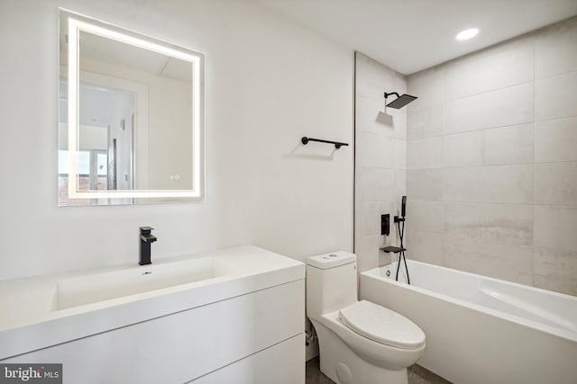 1307 Longfellow St NW Unit 10B, Washington, DC 20011 - full bathroom with toilet, vanity, and tub / shower combination
