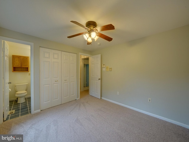 9407 7th St N, Laurel, MD 20723 - unfurnished bedroom featuring light carpet, baseboards, a closet, and ensuite bath