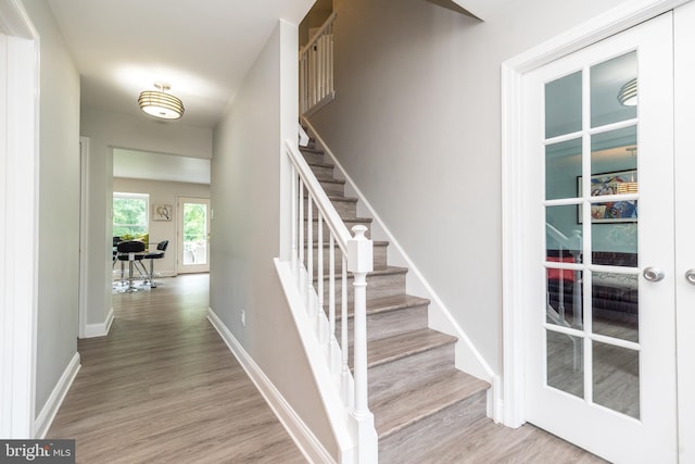 256 Rock Run Rd, Yardley, PA 19067 - stairs featuring wood finished floors and baseboards