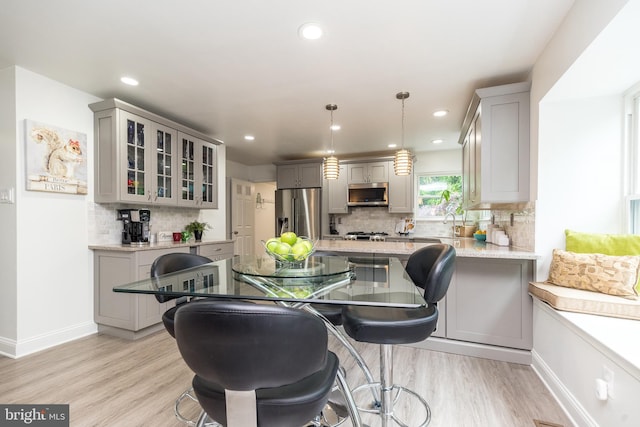 256 Rock Run Rd, Yardley, PA 19067 - dining space with light wood finished floors, recessed lighting, and baseboards