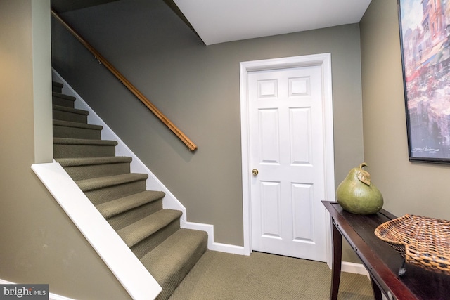 256 Rock Run Rd, Yardley, PA 19067 - staircase with carpet flooring and baseboards