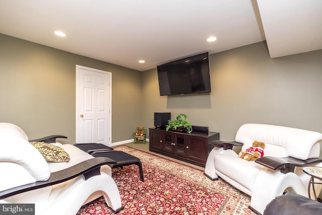 256 Rock Run Rd, Yardley, PA 19067 - carpeted living area with recessed lighting and baseboards