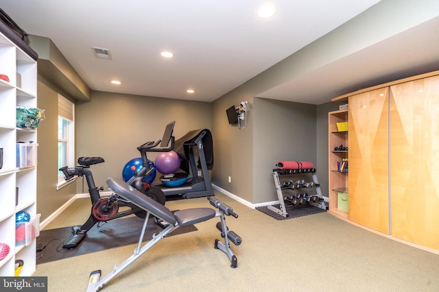 256 Rock Run Rd, Yardley, PA 19067 - workout room with recessed lighting, baseboards, and carpet floors