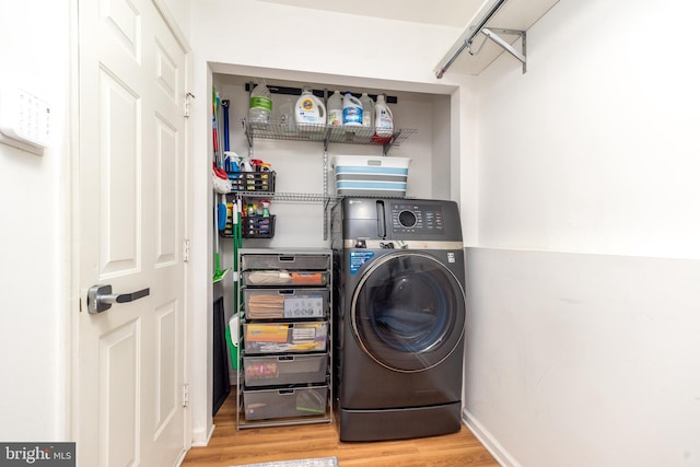256 Rock Run Rd, Yardley, PA 19067 - washroom featuring washer / clothes dryer and wood finished floors