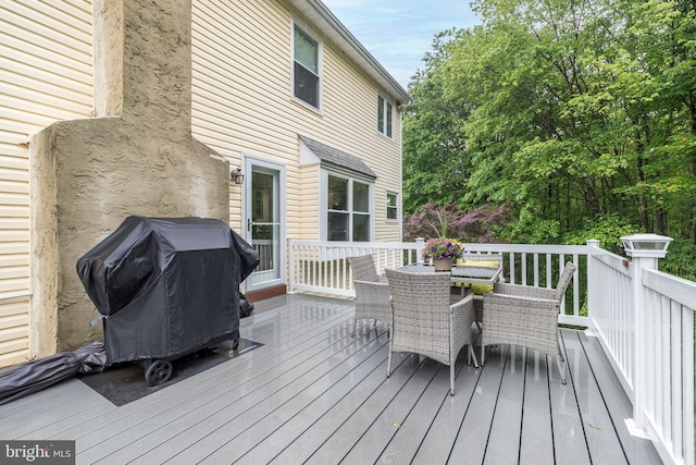 256 Rock Run Rd, Yardley, PA 19067 - wooden terrace featuring outdoor dining area and area for grilling
