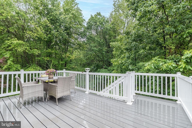 256 Rock Run Rd, Yardley, PA 19067 - wooden terrace featuring outdoor dining space