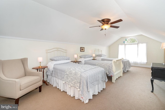 148 Lawn Rd, Palmyra, PA 17078 - carpeted bedroom with lofted ceiling and ceiling fan
