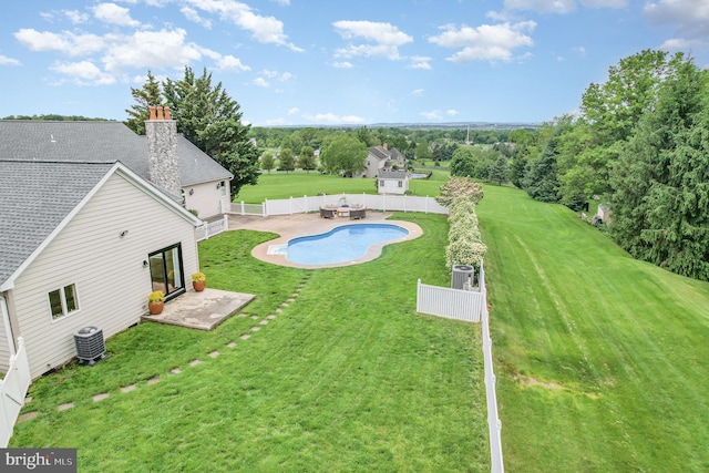 148 Lawn Rd, Palmyra, PA 17078 - view of pool featuring central AC unit, a patio, and view of scattered trees