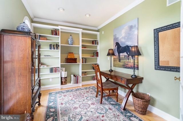 148 Lawn Rd, Palmyra, PA 17078 - office area with wood finished floors, ornamental molding, and baseboards