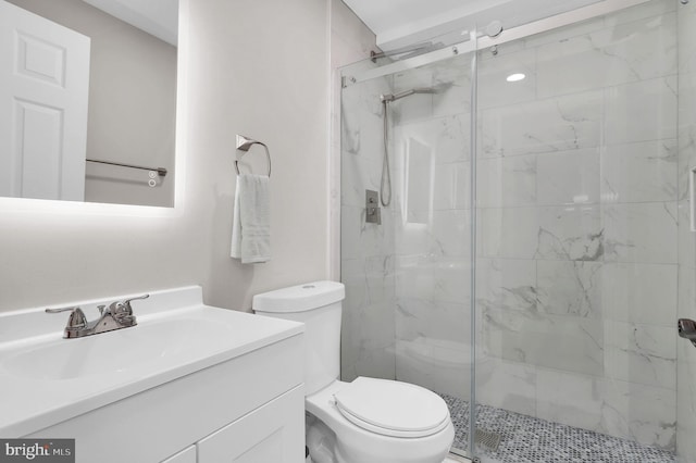 14901 Running Ridge Ln, Silver Spring, MD 20906 - full bathroom with toilet, a marble finish shower, and vanity