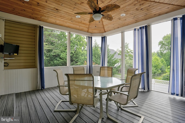 6224 Parkview Ct, Elkridge, MD 21075 - sunroom featuring ceiling fan, plenty of natural light, and outdoor dining space