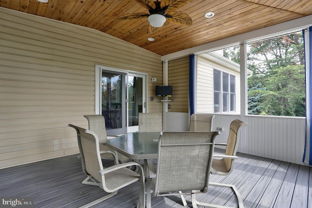 6224 Parkview Ct, Elkridge, MD 21075 - wooden deck featuring outdoor dining space and a ceiling fan