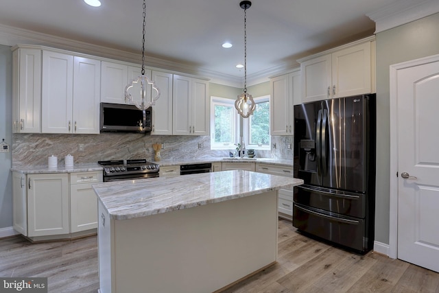 6224 Parkview Ct, Elkridge, MD 21075 - kitchen with appliances with stainless steel finishes, a sink, white cabinetry, recessed lighting, and light wood-style floors