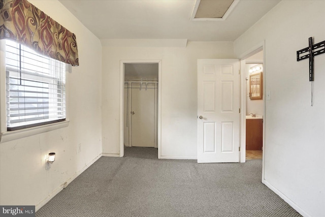 526 N 3rd St, Wormleysburg, PA 17043 - unfurnished bedroom with carpet floors, a closet, attic access, and baseboards