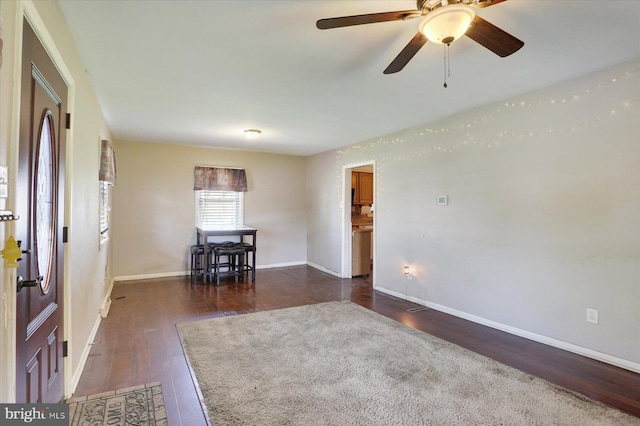 526 N 3rd St, Wormleysburg, PA 17043 - unfurnished room with wood finished floors, a ceiling fan, and baseboards