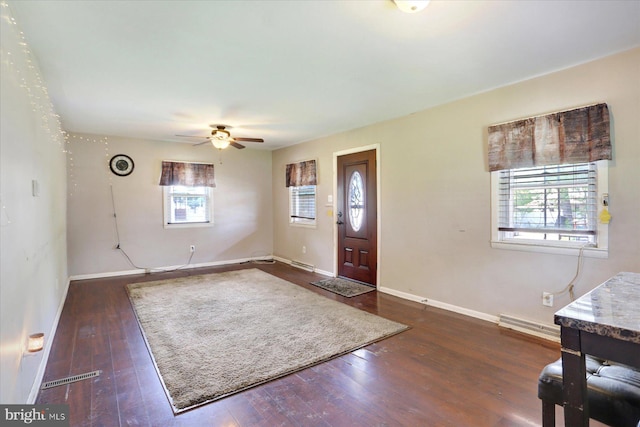 526 N 3rd St, Wormleysburg, PA 17043 - foyer with plenty of natural light, baseboards, and ceiling fan