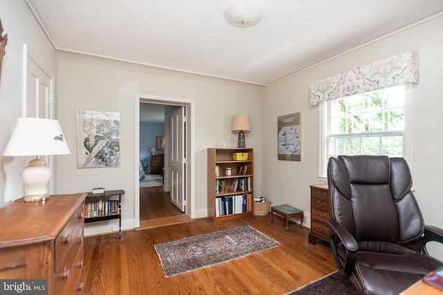 114 Bellemore Rd, Baltimore, MD 21210 - office area with wood finished floors and baseboards
