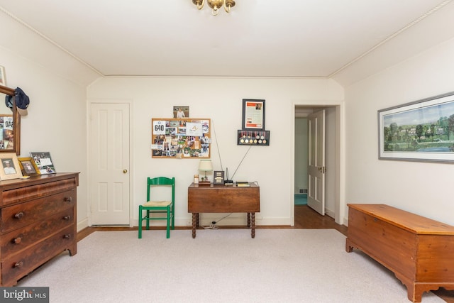 114 Bellemore Rd, Baltimore, MD 21210 - sitting room with carpet flooring and baseboards