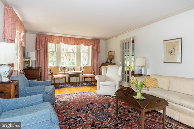 114 Bellemore Rd, Baltimore, MD 21210 - living room with ornamental molding and wood finished floors