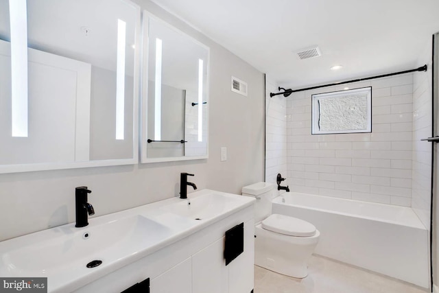 2639 Cecil B Moore Ave, Philadelphia, PA 19121 - full bath featuring toilet, double vanity, and shower / bathtub combination