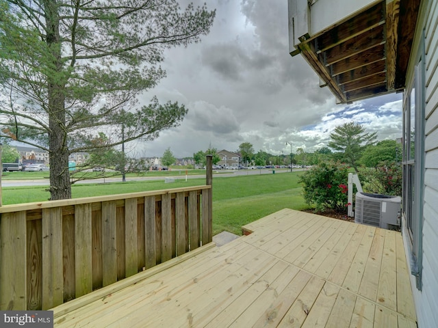 9309 Player Dr Unit 116, Laurel, MD 20708 - deck featuring cooling unit and a lawn