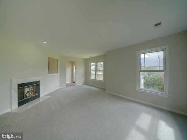 9309 Player Dr Unit 116, Laurel, MD 20708 - unfurnished living room with baseboards, a fireplace, and carpet floors