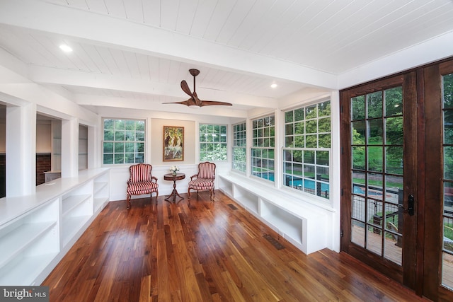 3195 Pelham Pl, Doylestown, PA 18902 - sunroom / solarium with wood ceiling with exposed beams and hardwood / wood-style floors